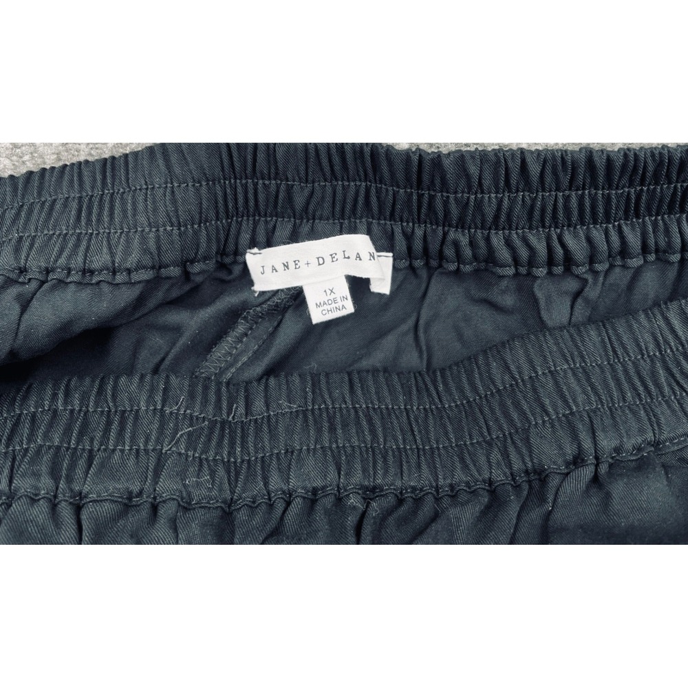 Jane + Delancey Wide Leg Cropped Culottes Pants Size 1X Black Elastic Waist NWT - Picture 5 of 7